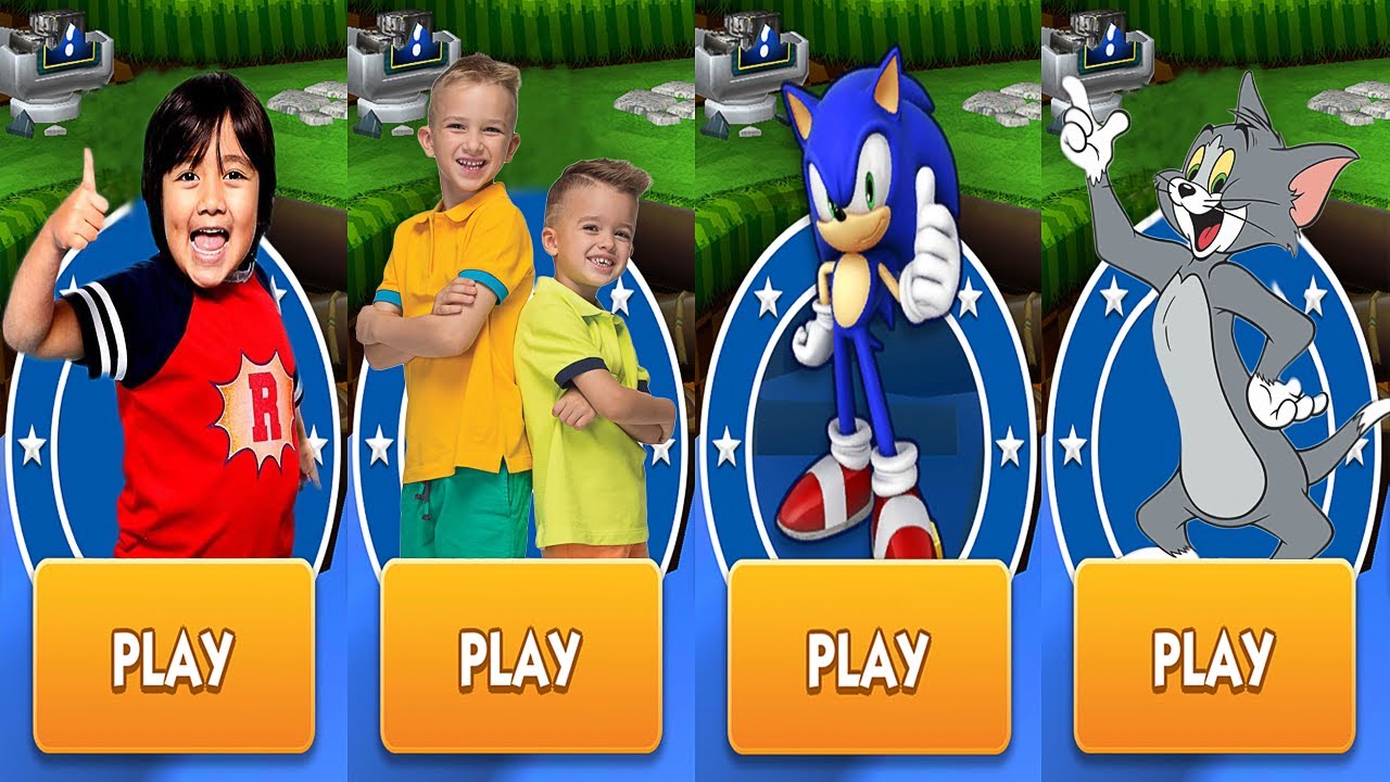 Sonic Dash vs Tag with Ryan vs Vlad & Niki Run vs TOM and JERRY Run Gameplay HD