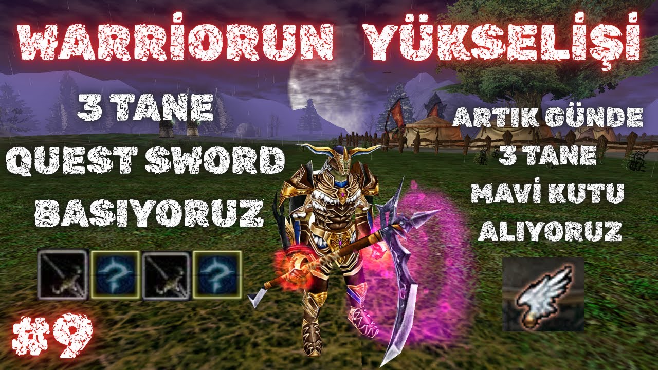 3 TANE QUEST SWORD BASIYORUZ ? ? 🗡️WARRİORUN YÜKSELİŞİ #9 👑 Knight Online 👑