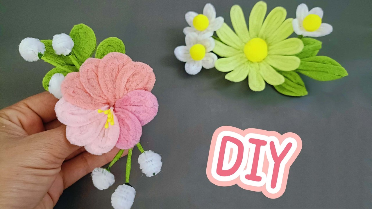 DIY Pipe Cleaner Flower Corsage 🌸 | Easy Handmade Floral Brooch Tutorial