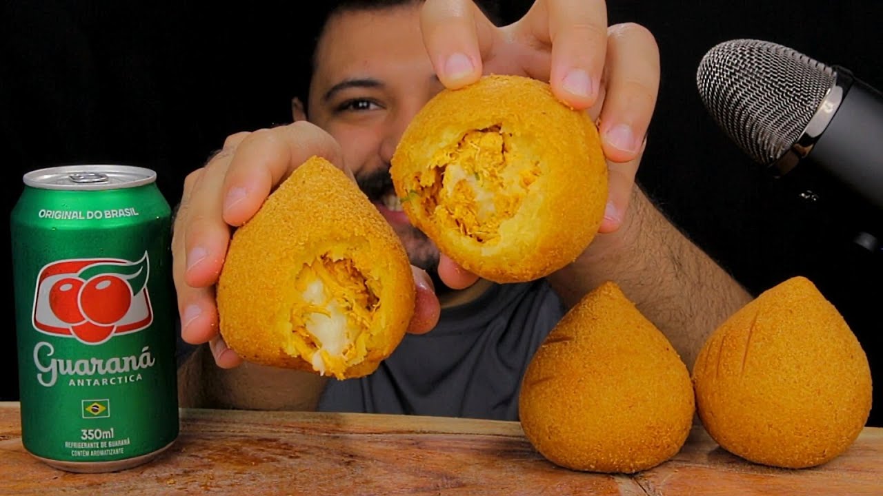 ASMR MUKBANG | COXINHA DE FRANGO COM CATUPIRY E GUARANÁ MUKBANG - GUSTAVO MINEIRO