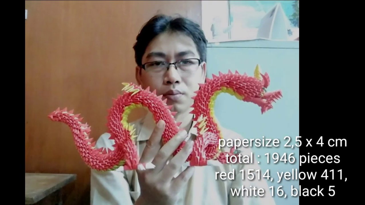 Papercraft 3d origami chinese dragon part 1 - easy