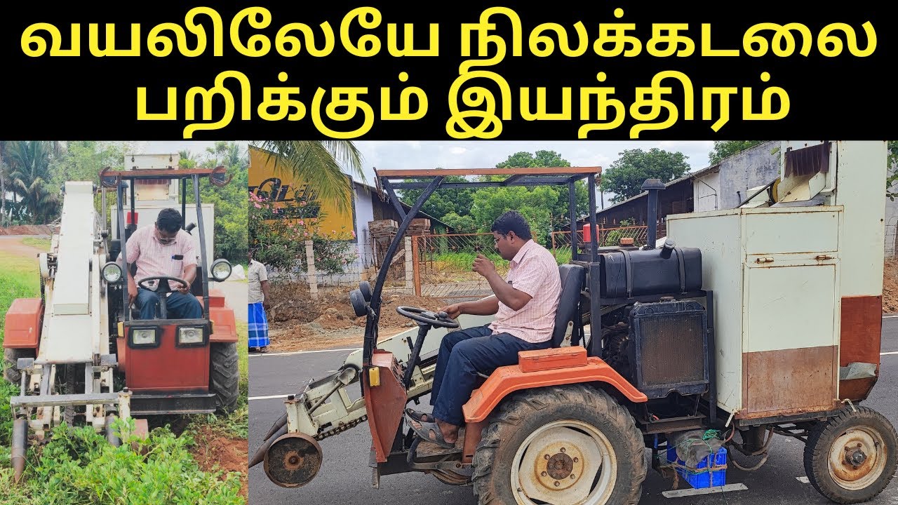 எளியபொருளில் வேர்க்கடலை அறுவடை, அசத்தும் விவசாயி groundnut peanut agriculture machine