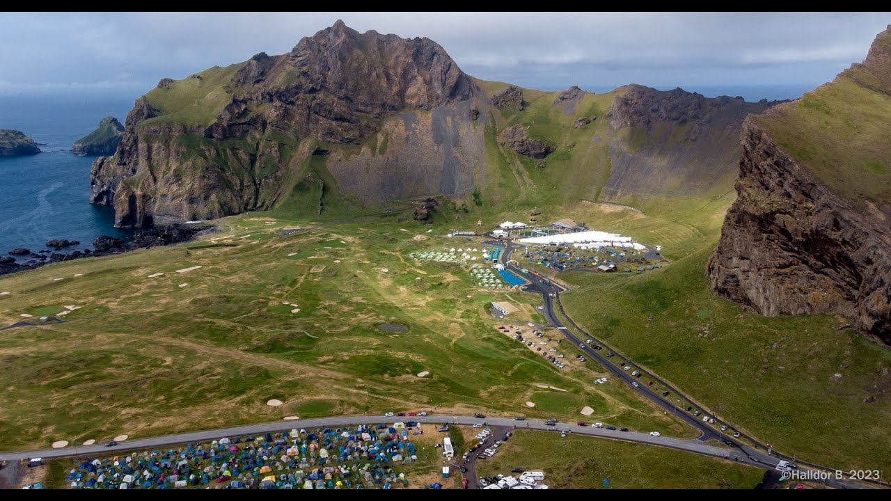 þjóðhátið úr lofti  6  ágúst 2023