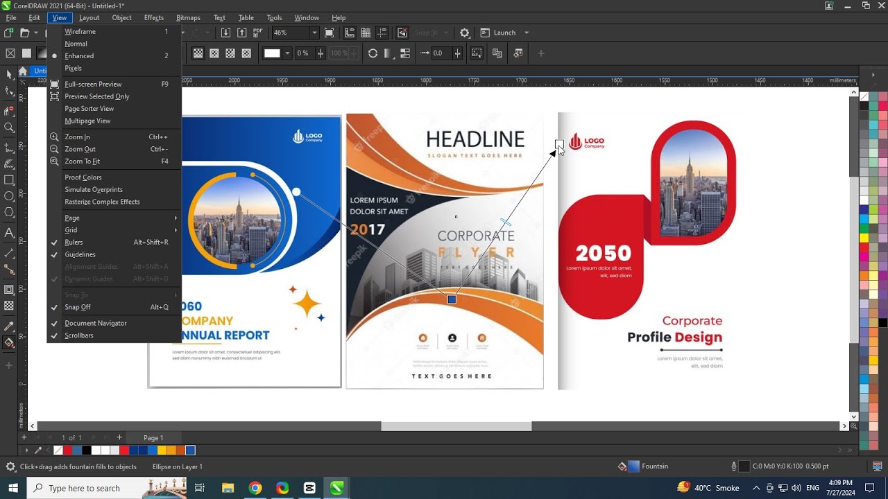 Corporate Flyer Design l colourful abstract template l CorelDRAW