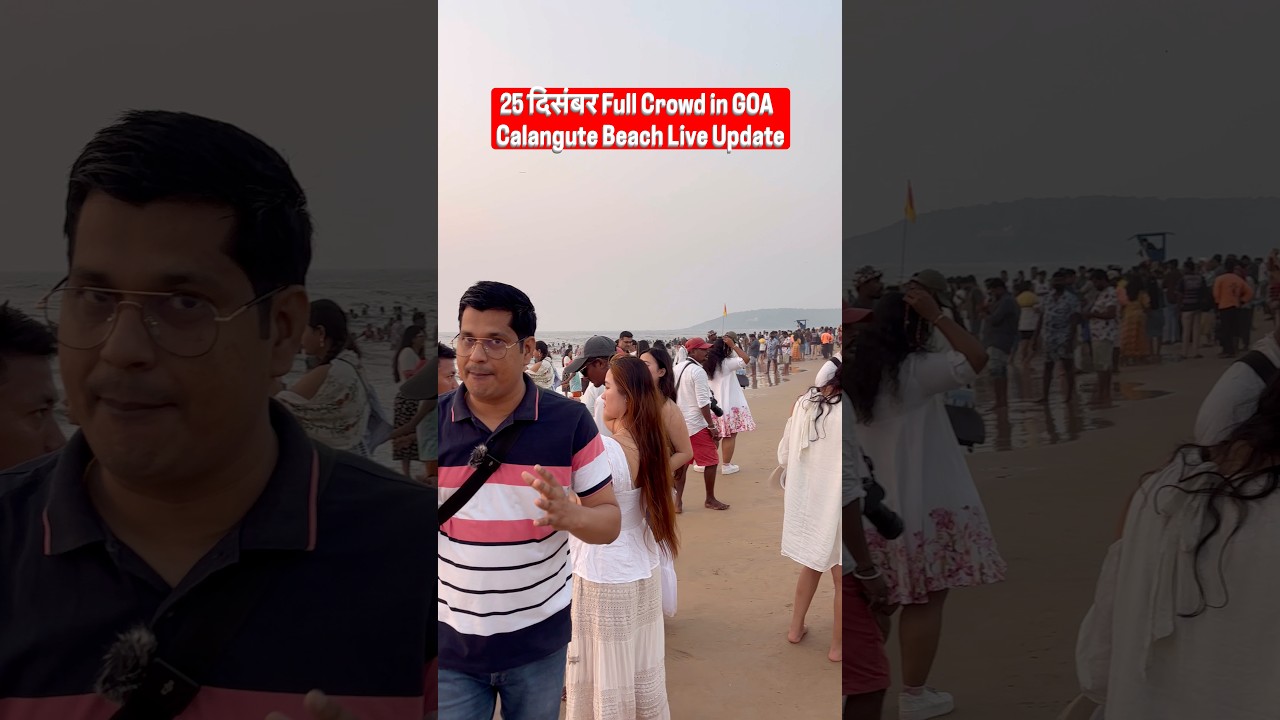 Calangute Beach Goa 🔥 Full Crowd | Goa Full Pack Christmas Vibes 🎄🌊 | Goa Trip | Goa Vlog #goa
