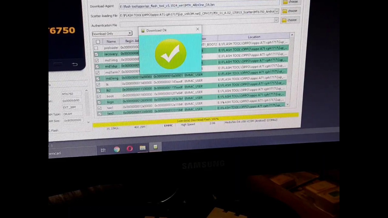OPPO A71 | Flash error status sec insufficient/auth