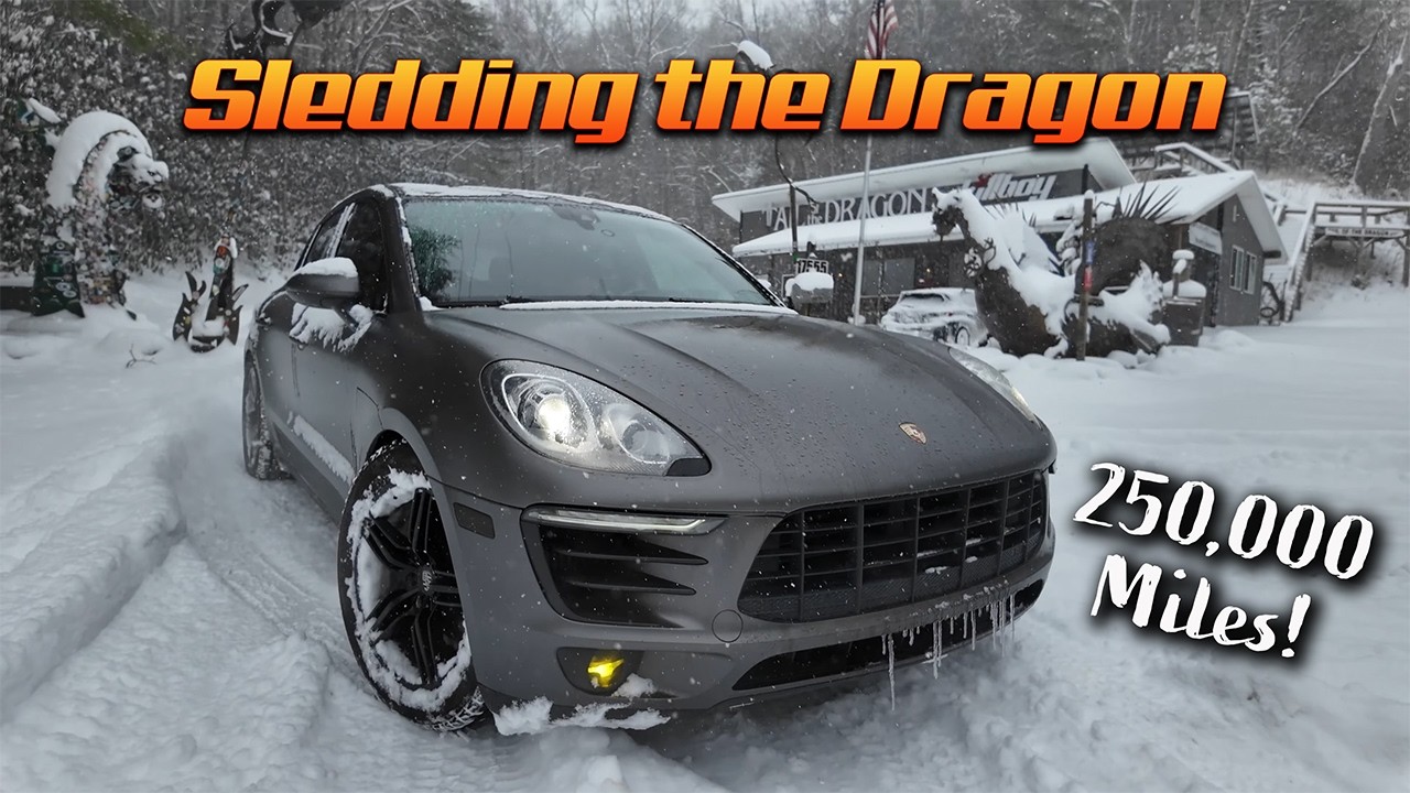 Snow Sledding the Tail of the Dragon in a Porsche
