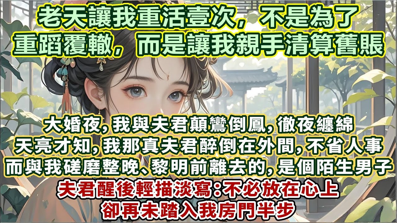 完結爽文：大婚夜，我與夫君顛鸞倒鳳，徹夜纏綿。天亮才知，我那真夫君醉倒在外間，不省人事。而與我磋磨整晚、黎明前匆忙離去的，竟是個陌生男子。夫君醒後輕描淡寫：不必放在心上。卻再未踏入我房門半步……