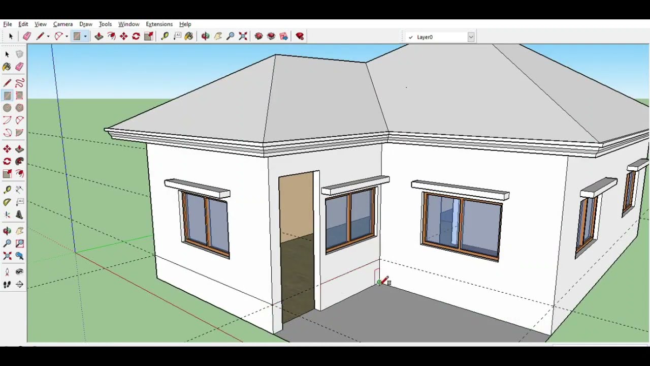 simple house modelling in sketchup