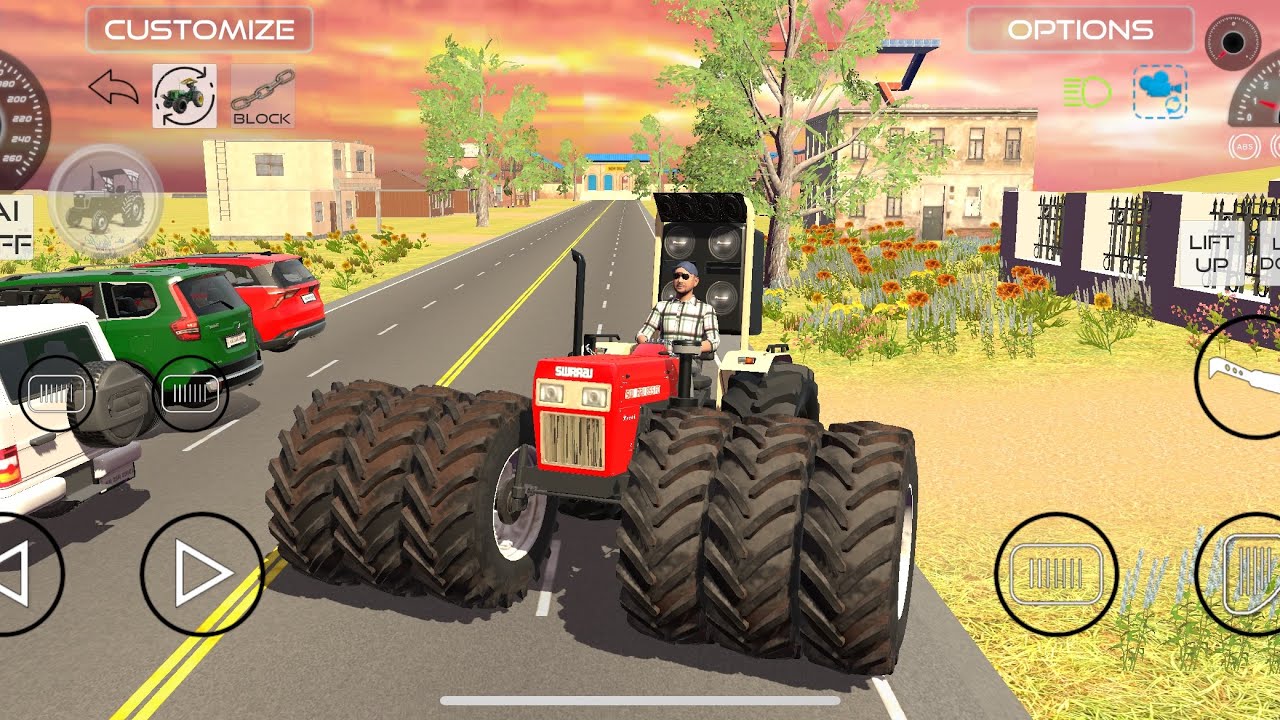 Indian tractor drawing gaming simulator 4K video trading video Nishu Bhai Swaraj