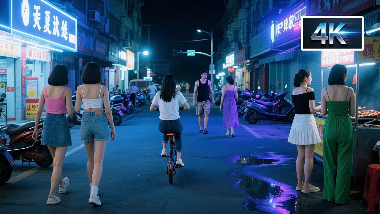 夜间小巷步行.山东潍坊