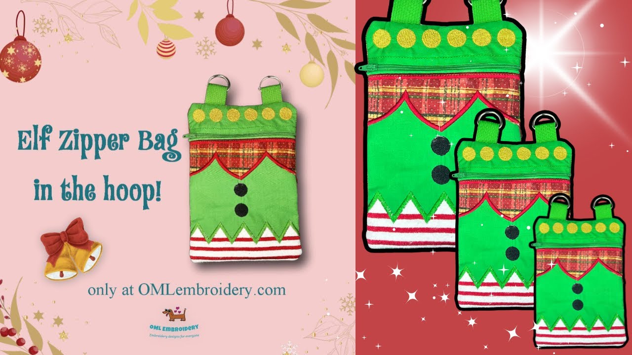 In the hoop Elf zipper bag