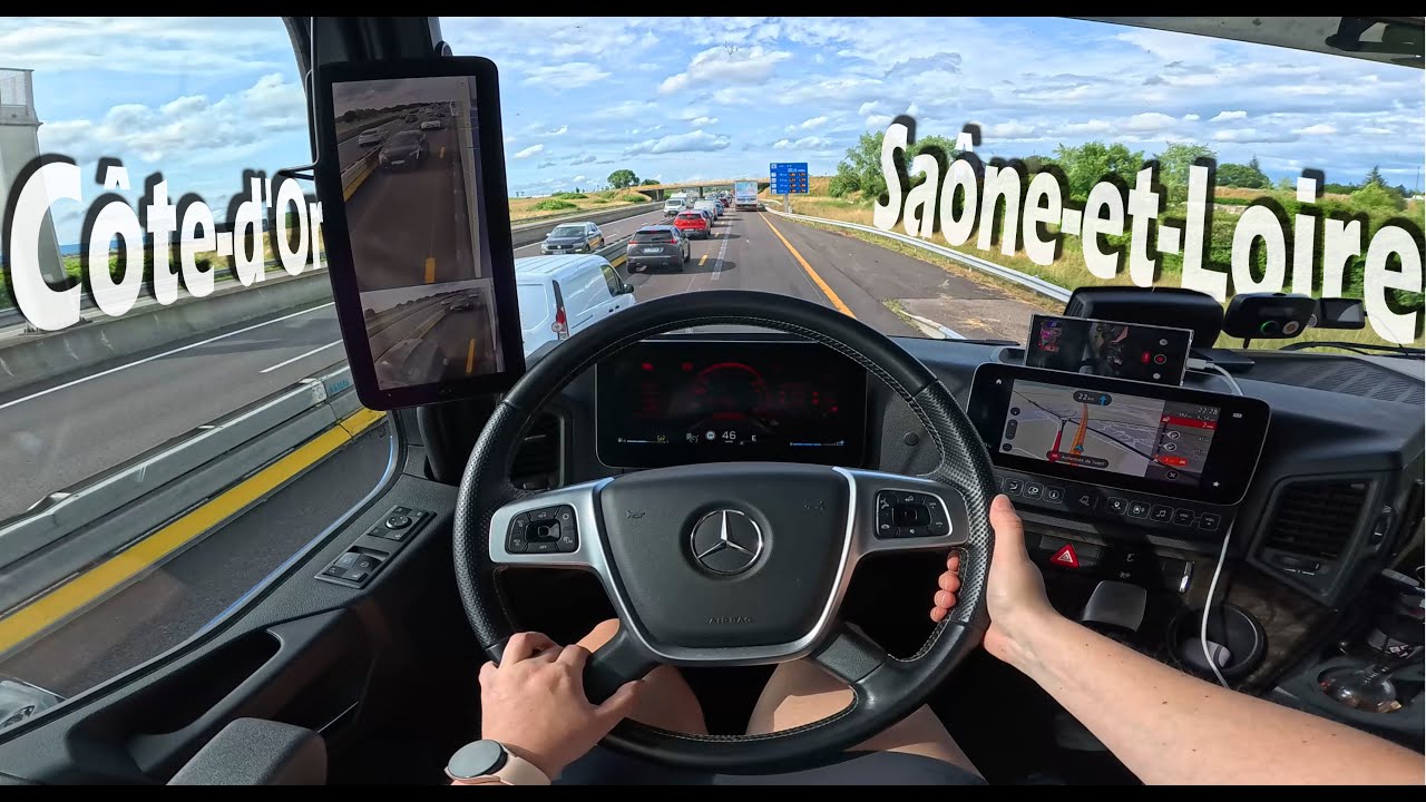 Rosyjski: POV Вождение грузовика 👧 /// A6 ФРАНЦИЯ /// Сона и Луара ➡ Кот-д'Ор 🛣️🚛
