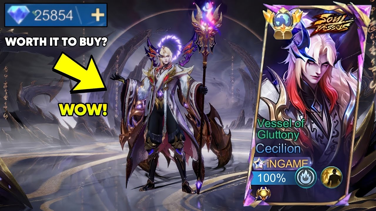 CECILION VESSEL OF GLUTTONY SOUL VESSEL SKIN IS HERE! DIAMONDS SPENT REVEAL | MUST WATCH - MLBB