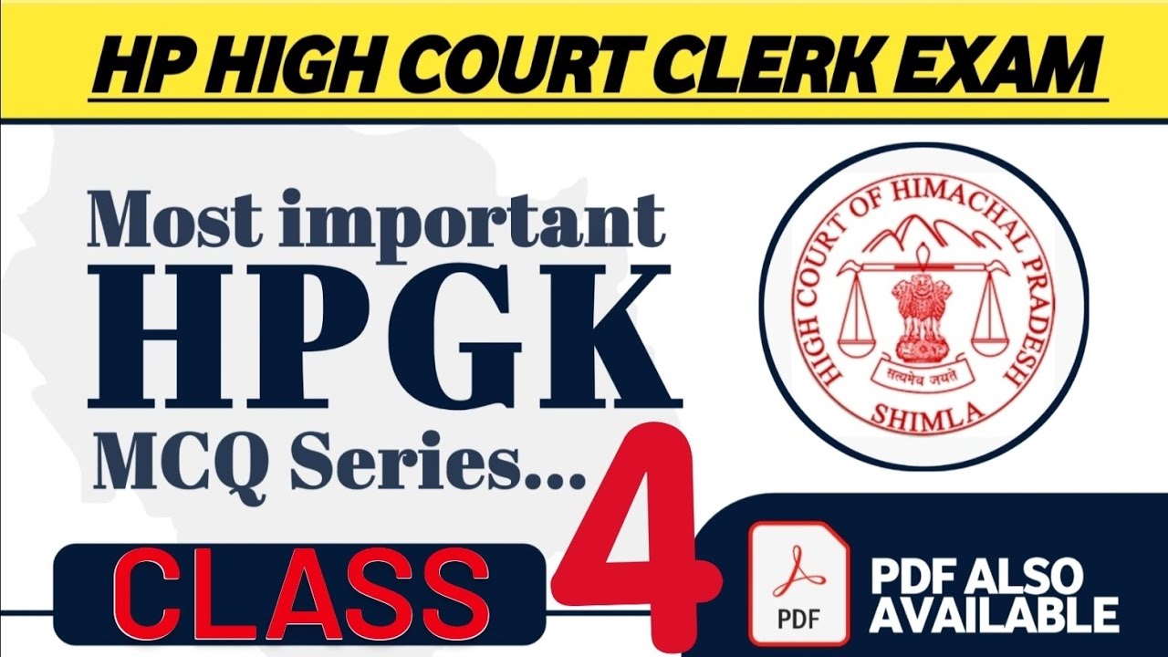 HP GK for High Court Clerk Exam 2025 || Top 50 MCQs of HP GK : Class-3  || HP GK High Court Series