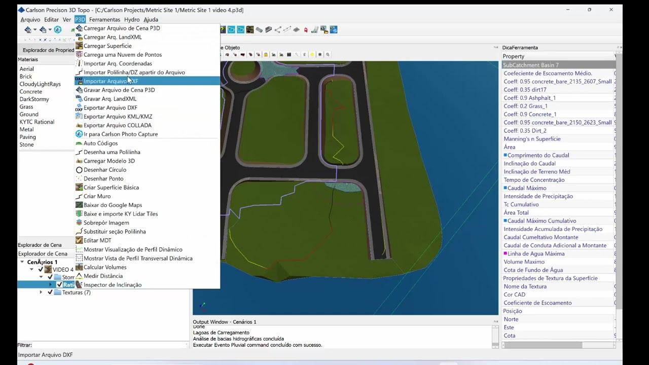 Carlson P3D Hydro - Tutorial 9 - Editar Area de Cobertura de Solo Personalizada