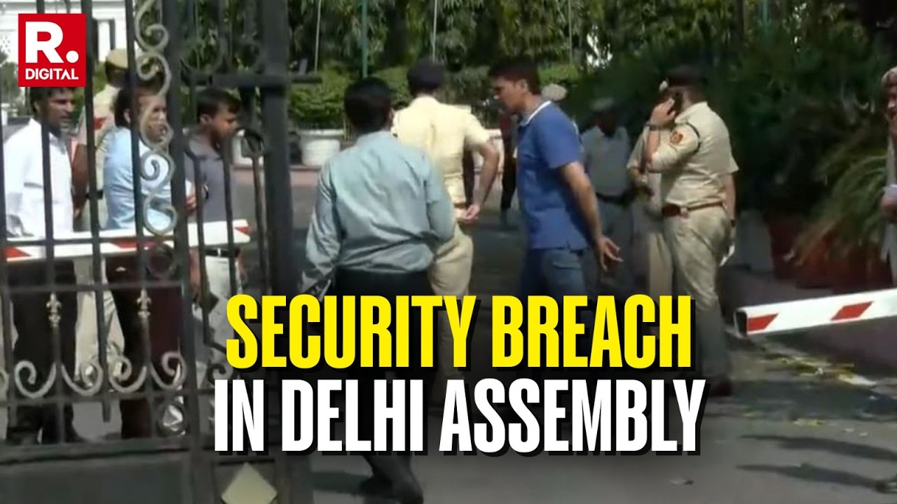 Delhi Assembly Security Breach: Overspeeding Car Rams Into Barriers, Speaker's Vehicle Inked