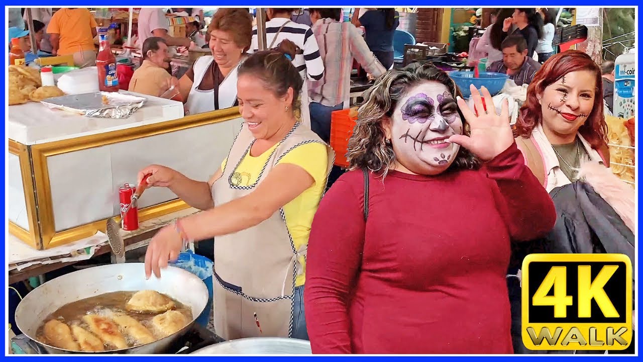 【4K】WALK MEXICO City Street Food Market 4K video CDMX travel
