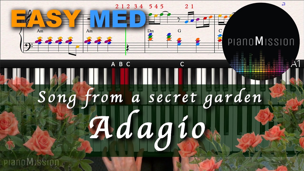 [Real Piano Tutorial] ADAGIO_Song from a secret garden with Follow-Up Tutorial