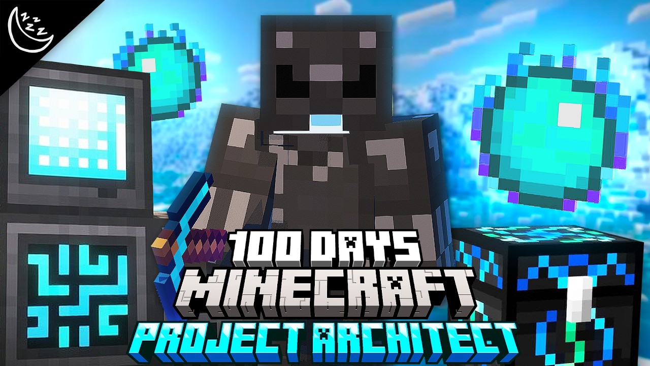 Fall Asleep While I Survive 100 Days in Project Architect Minecraft