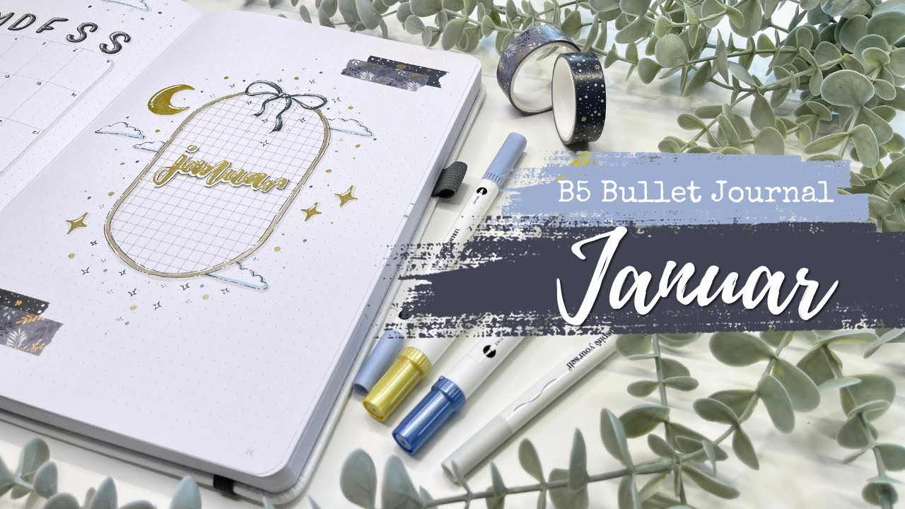 JANUAR Bullet Journal 🎀☁️ Schleifen & Wolken Theme - Aesthetic Dreamy Kawaii Journal - BuJo Deutsch