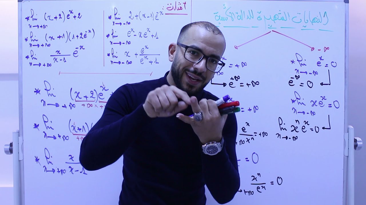 النهايات الشهيرة في الدالة الأسية ( شرح تفصيلي - تطبيقات )