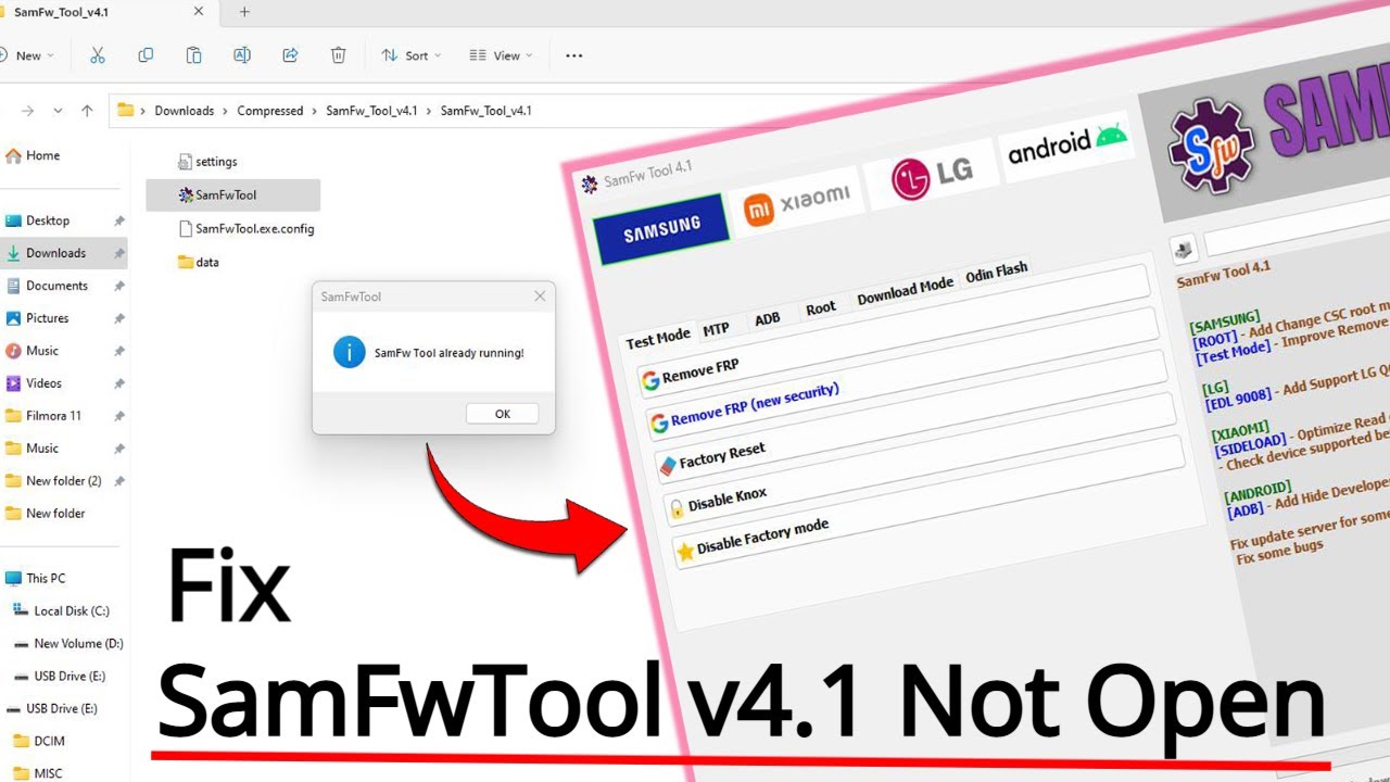 How To Fix SamFwTool v4.1 Not Opening | SamFw Tool is Already Running Solution Win 7/8/10/11