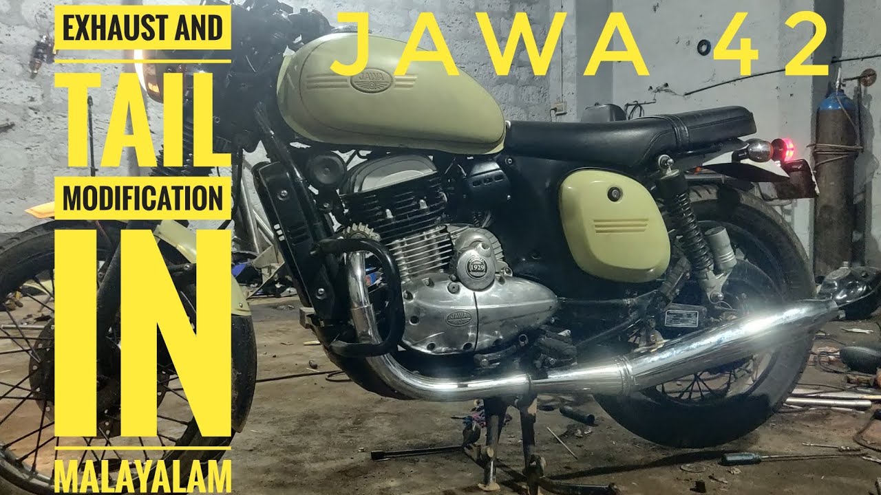 jawa 42 exhaust and tail modification in malayalam