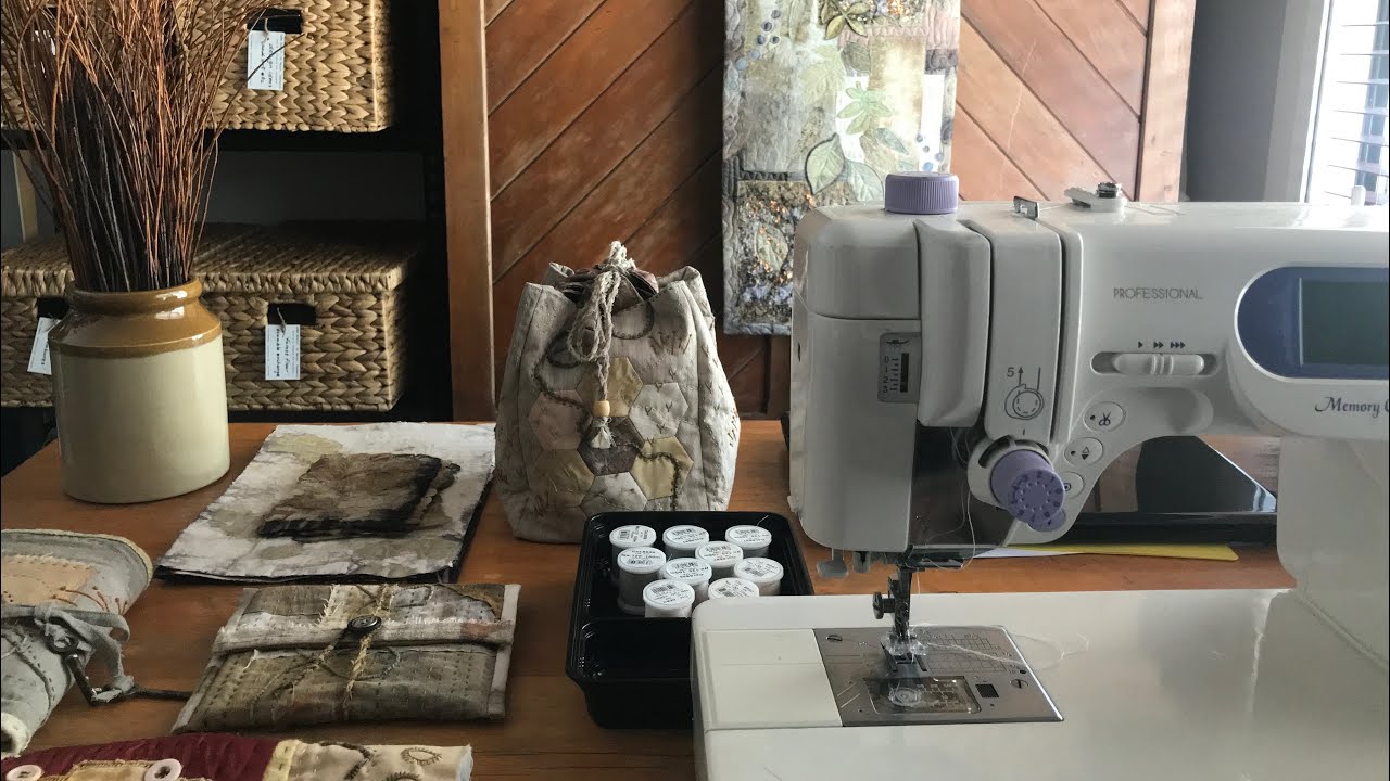 on my studio table - episode 1 (‘migration’ art quilt; slow stitching)