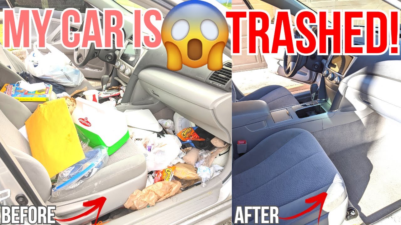 CLEAN WITH ME 2021 / MY CAR IS TRASHED! 🤮🤢 / EXTREME            CLEANING MOTIVATION / MESSY MOM CAR