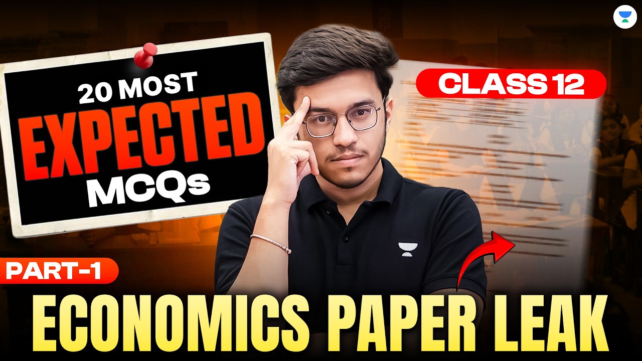 Class 12 Economics Paper Leak 20 Most Expected MCQs - Part 1 | Aditya Shivhare | CBSE Board Exams