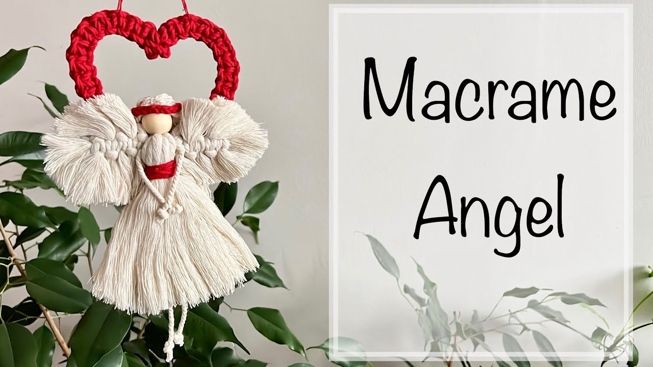 DIY Valentine’s macrame idea, macrame Angel heart, macrame valentine’s, valentine’s  Gift, macrame