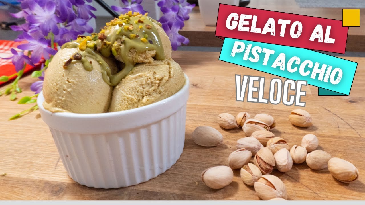 Gelato al pistacchio fatto in casa senza gelatiera - super cremoso
