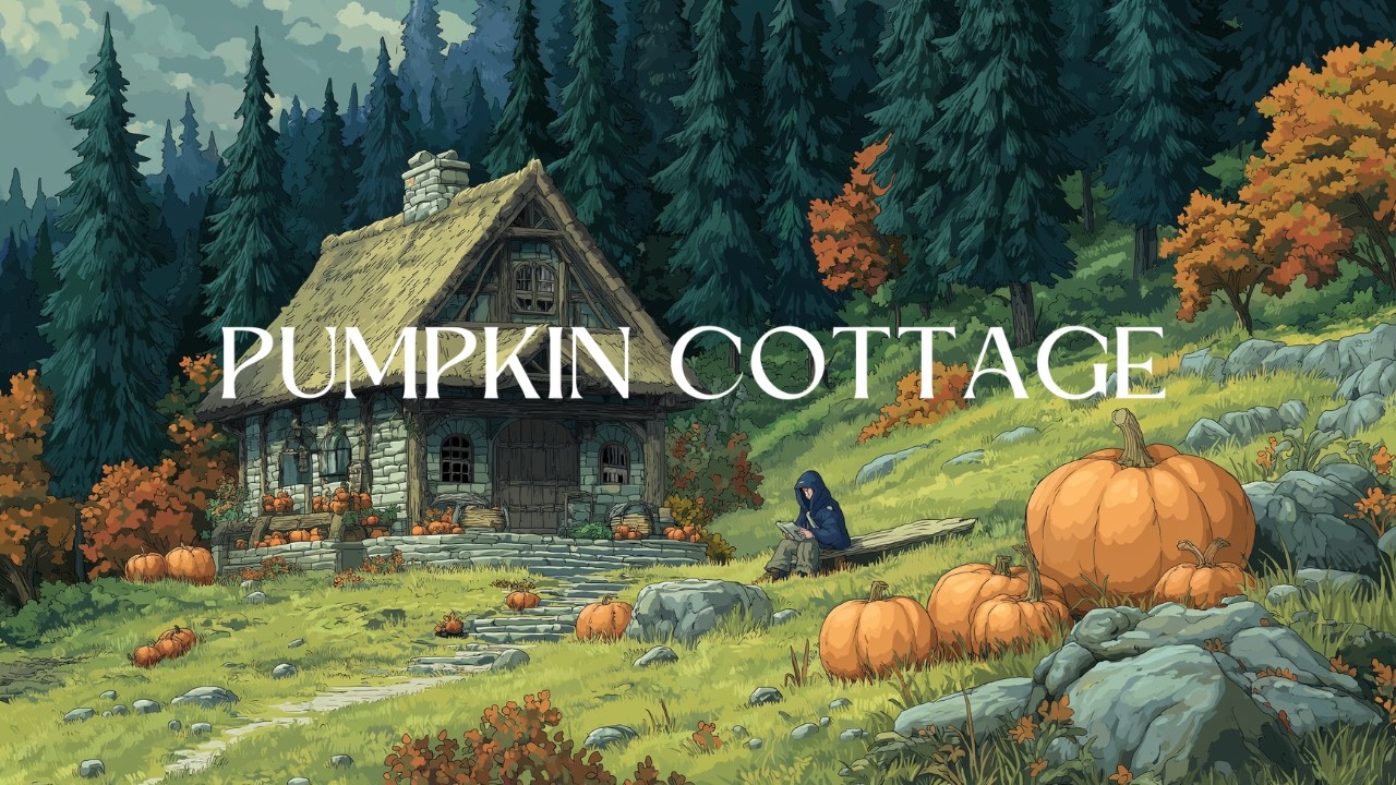 Reading at the Pumpkin Cottage | 1 Hour Fantasy Music and Ambience
