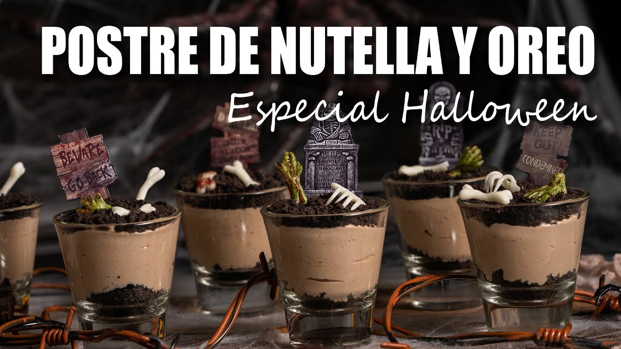 Postre de NUTELLA y OREO en vasitos | HALLOWEEN