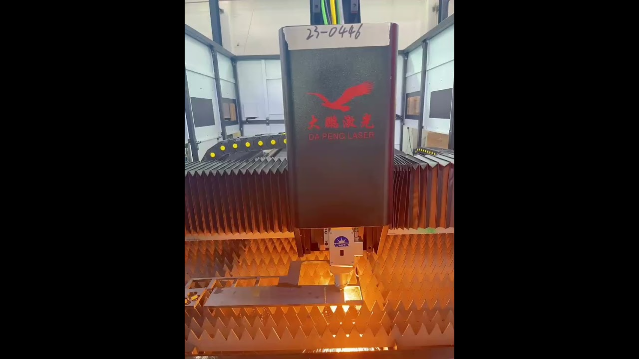 Laser cutting machine cutting metal effect show