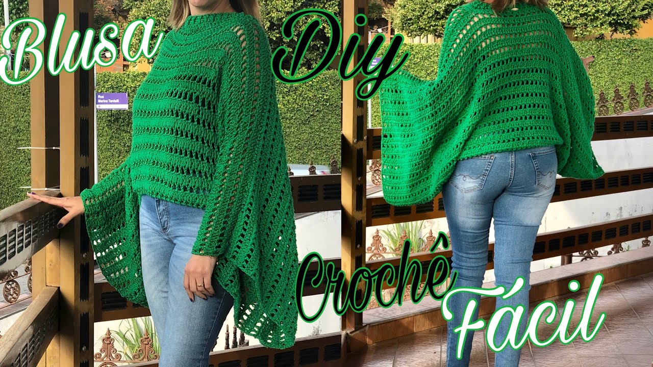 Blusa / Poncho Crochê Fácil 🌿