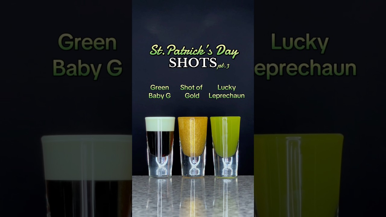 ST. PATRICKS DAY SHOTS PART 3 🍀 #shots #cocktails #stpatricksday