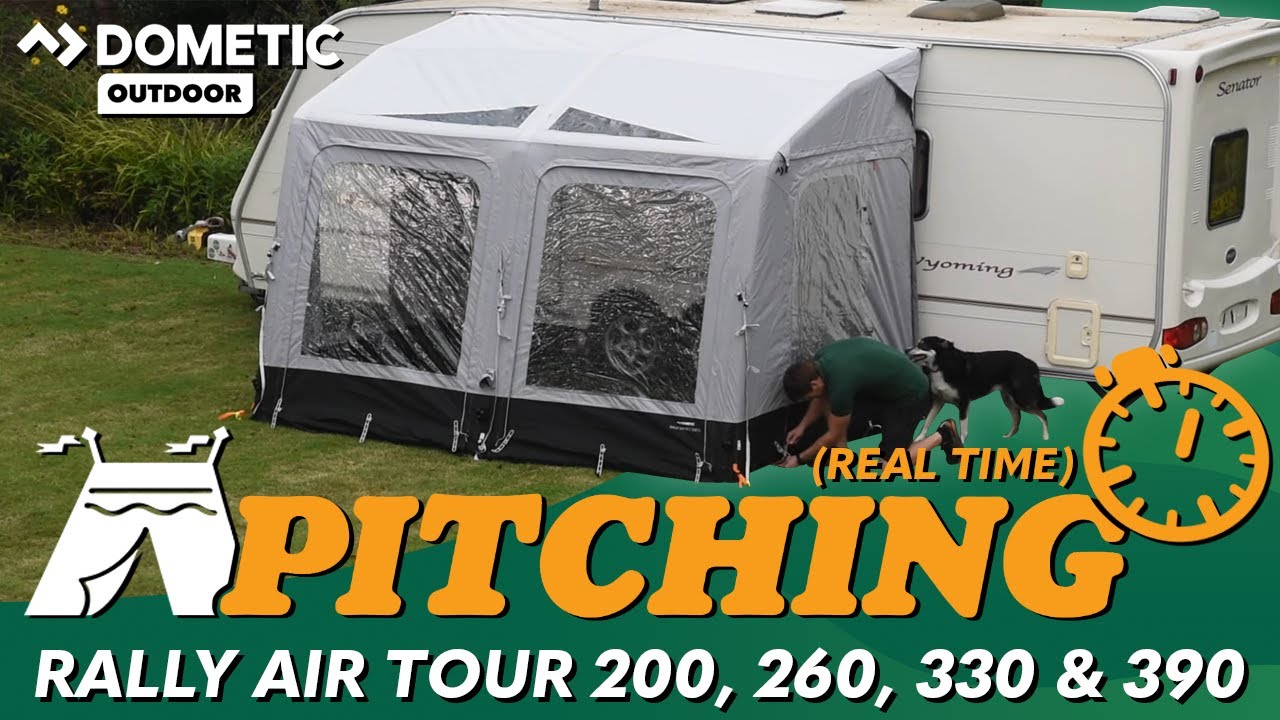 Dometic Rally Air Tour Awning Pitching & Packing (Real Time) Video