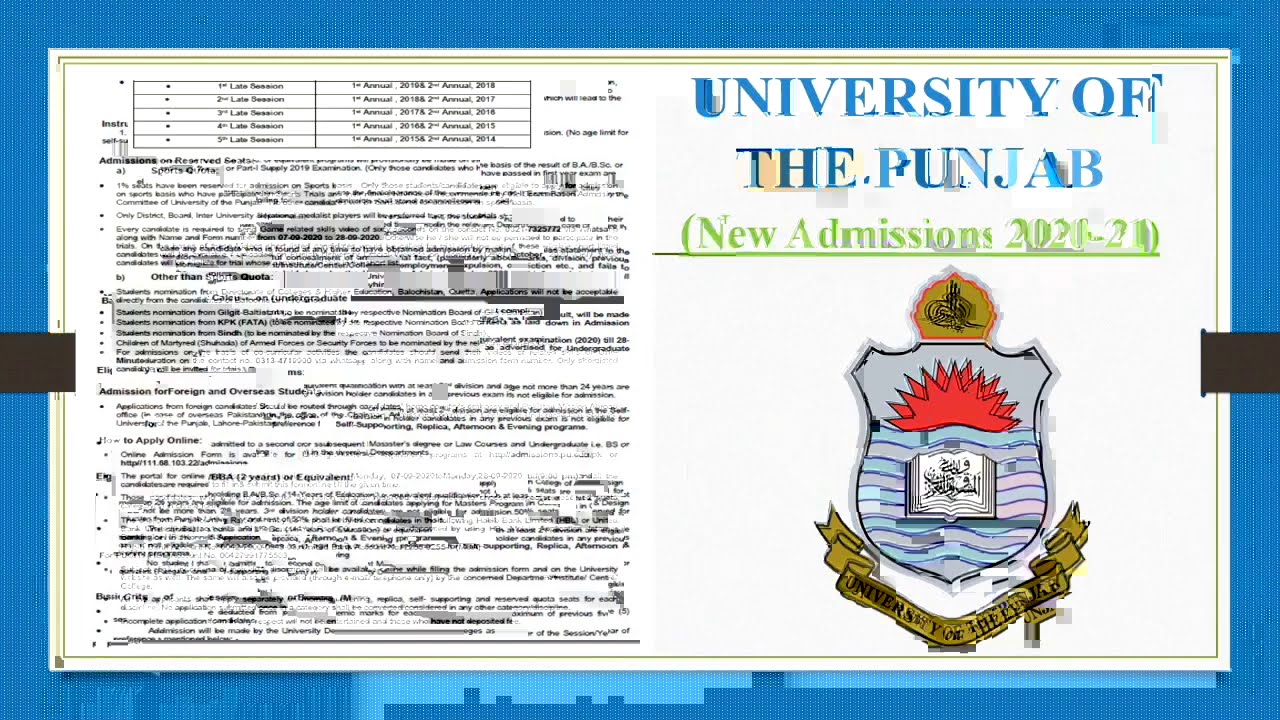 New Admission Policy in PU