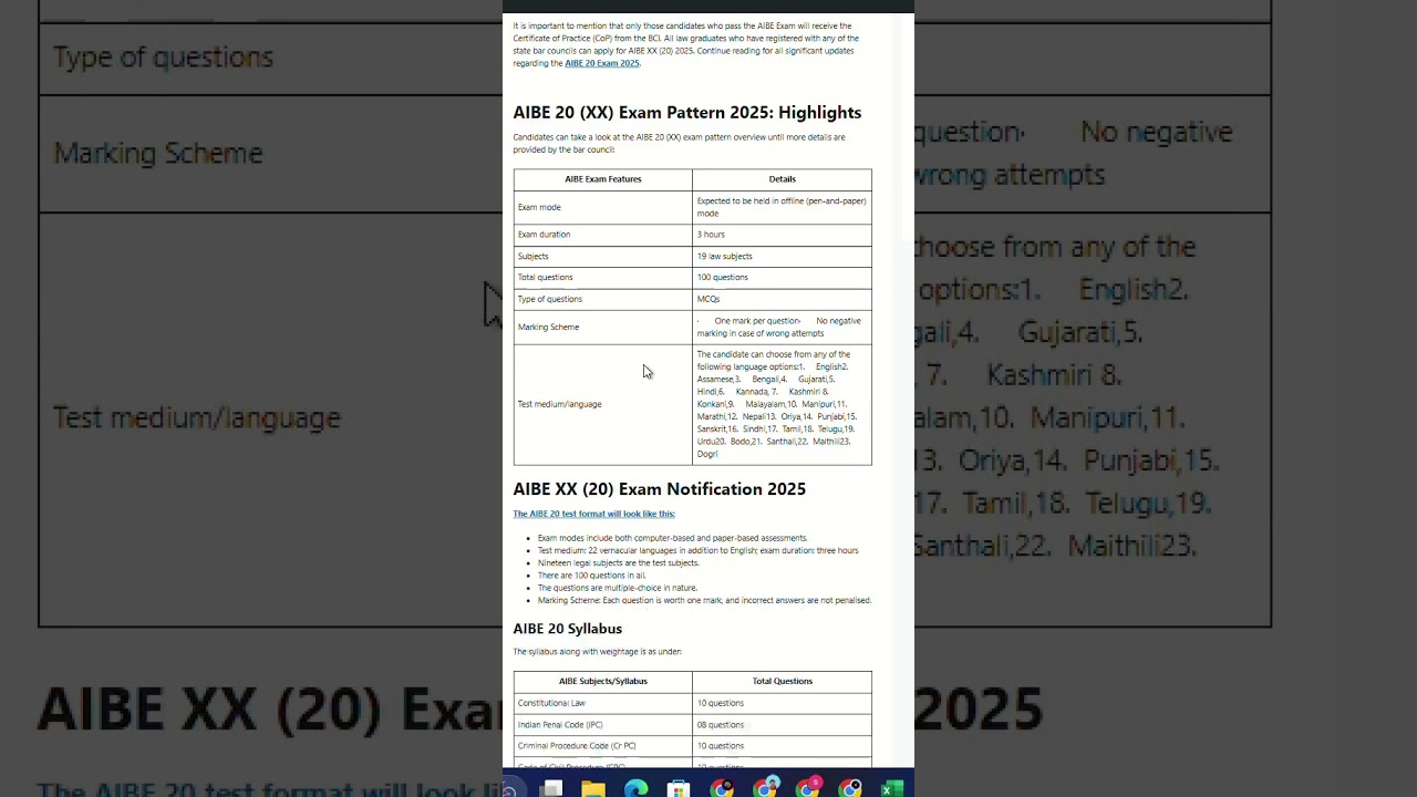 AIBE 20 (XX) Exam Date 2025 Live Updates: AIBE 20 Notification, Application & Other Details