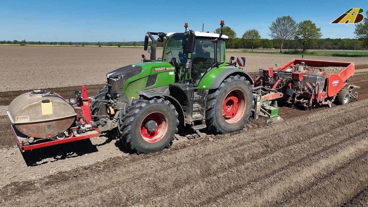 Kartoffeln pflanzen 2025 Elbmarsch  Frühjahrsbestellung mit Traktor & Pflanzmaschine Landwirtschaft