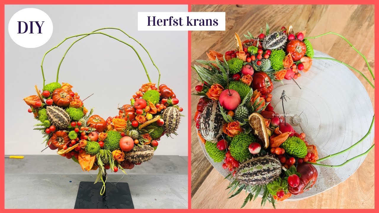 Herfstkrans  🍂 🍁| Cursus Bloemschikken #376 |Carlein Tukkers