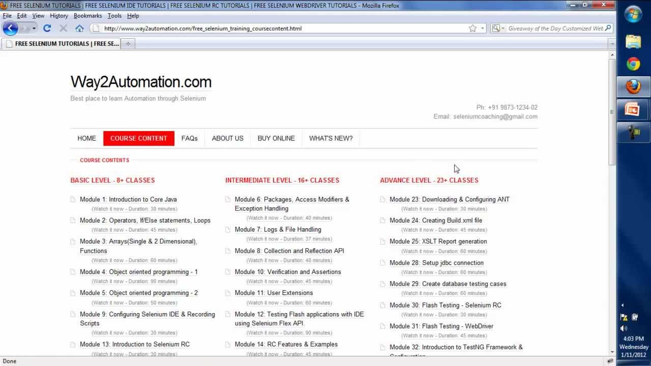 FREE SELENIUM TUTORIAL DEMO ONLINE | SELENIUM RC TUTORIAL | WEBDRIVER TUTORIAL | IDE TUTORIAL