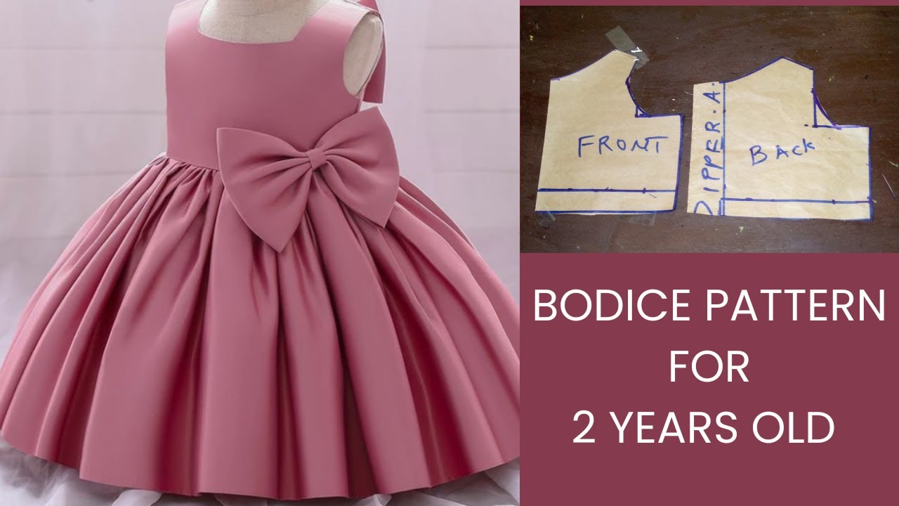 DIY: How to Draft Basic Bodice Pattern For 2 Years Old | Measurements for 2 Years Old.