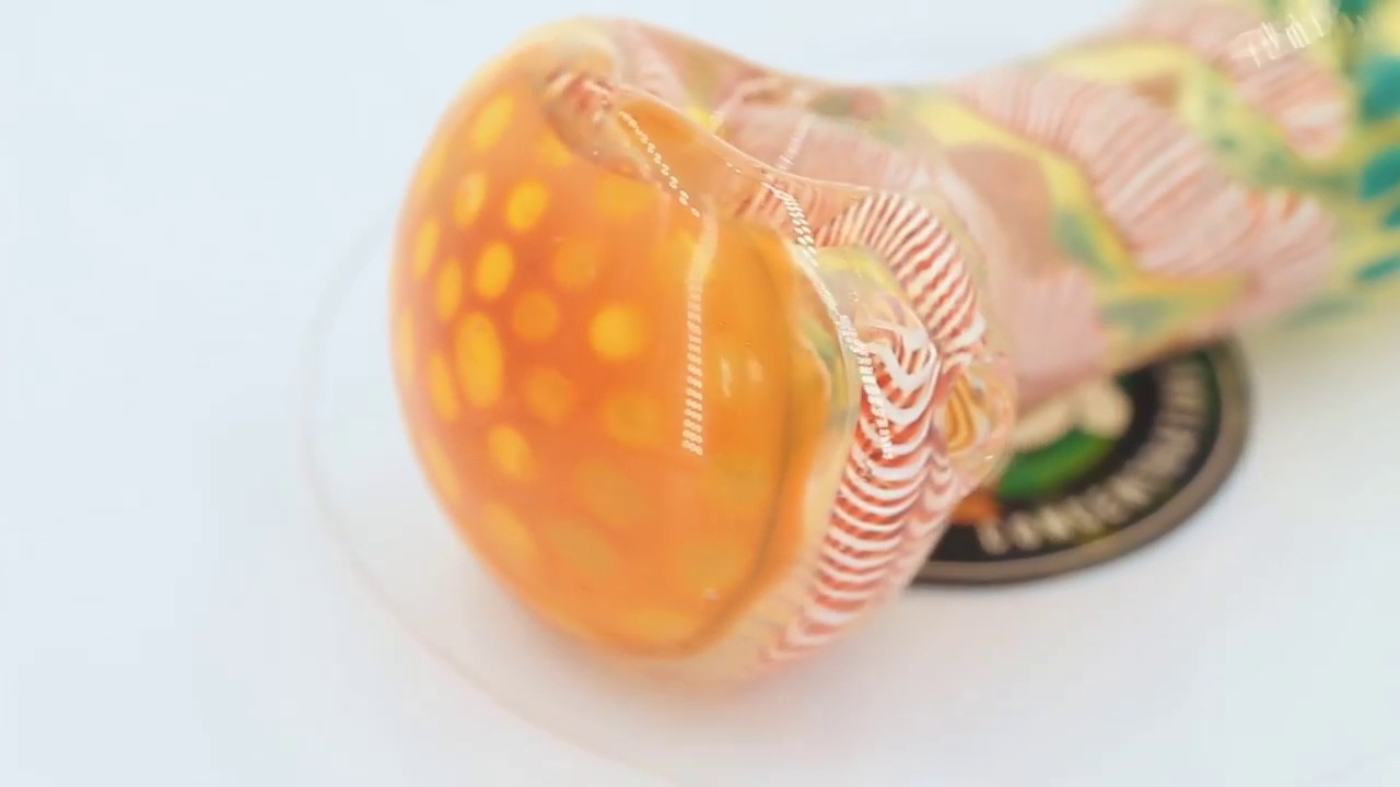 Fumed Frit Milli Glass Spoon Pipe - Puffing Bird