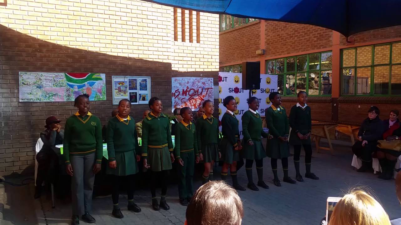 Learners from Carter Primary Performing at the opening of their new school library facility