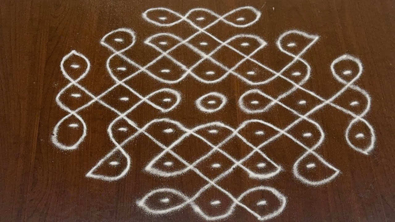 | Simple Daily Rangoli | 7*3*3 Dots Melikala Muggulu | perfect rangoli |