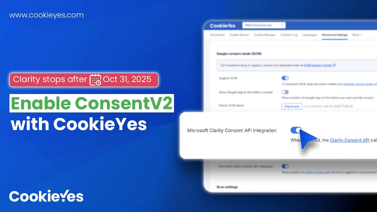 CookieYes: First Full Support for Clarity V2 (One-Click)