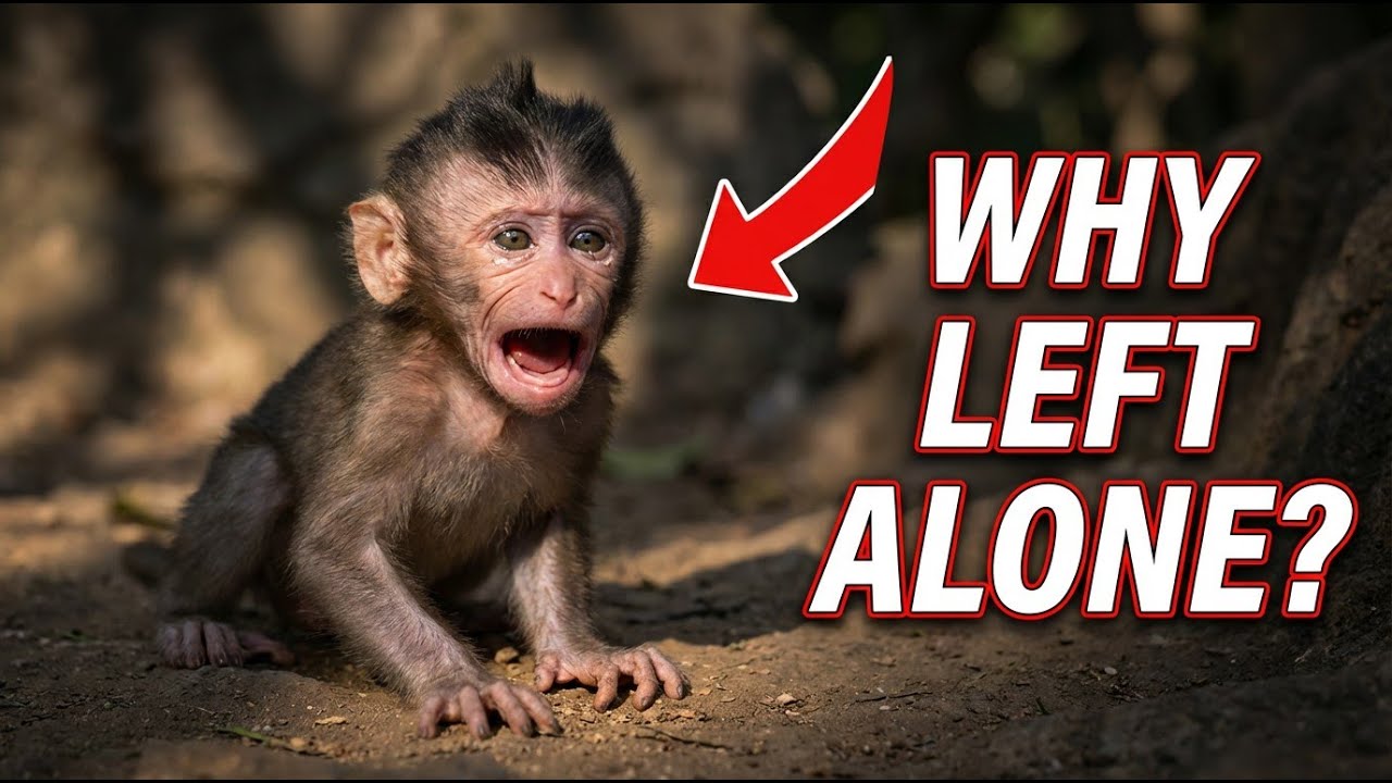 Baby Monkey Desperate Crying Mother Never Came Back